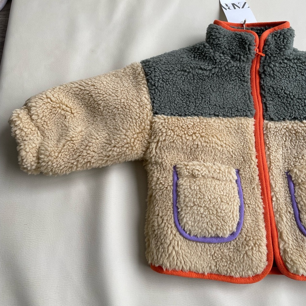 Zara Kids Faux Shearling Jacket 12-18 month and 18-24 months - Picture 5 of 16